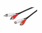 PREMIUMCORD Kabel prodlužovací audio 2x Cinch - 2x Cinch (RCA, M/F) 10m