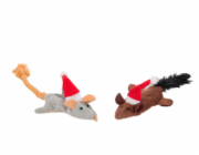 Flamingo Vánoční myš plyšová s catnipem pro kočky 2ks