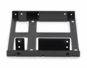 DIGITUS Montážní sada: dva SSD/HDD 2.5 do 3,5 pozice. Montážní rám, kovový černý, šrouby, kabely