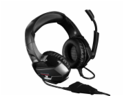 Modecom VOLCANO BOW headset, herní sluchátka s mikrofonem, 2,2m kabel, 3,5mm jack, USB napájení, černá, LED podsvícení