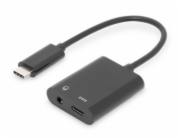 DIGITUS USB Type-C Adapter Type-C to USB--C + 3.5mm Jack