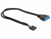 Delock - USB interní kabel - hlavička USB 9 pinů (F) do 19 pin USB 3.0 header (M) - 30 cm - černá