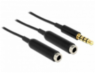 Delock adaptér stereo jack 3,5 mm samec,4 pin > 2 x stere...