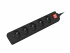 Prodlužovací kabel Lanberg PS1 5 zásuvky 3m vypínač černá