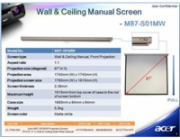 Acer M90-W01MG MC.JBG11.001 Projection Screen 90   (16:9) Wall & Ceiling Gray Manual  - plátno