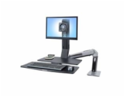 Ergotron WorkFit-A Single LD Workstation With Worksurface - Nástavec na stůl - leštěný hliník, černá