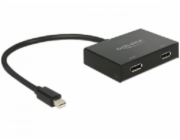Delock Displayport 1.2 Splitter 1 x mini Displayport in > 2 x Displayport out 4K - Rozdělovač video / audio - 2 x DisplayPort - desktop