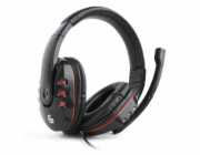 GEMBIRD GHS-402 Gembird Gaming sluchátka s mikrofonem a regulací hlasitosti lesklé černé