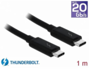 Delock - Kabel Thunderbolt - USB-C (M) do USB-C (M) - USB 3.1 Gen 2 / Thunderbolt 3 / DisplayPort 1.2a - 20 V - 5 A - 1 m - podporuje 4K - černá