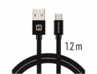 Swissten Datový Kabel Textile Usb / Micro Usb 1,2 M Černý