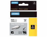 Dymo Rhino IND ORIGINAL teplem smrštitelná bužírka 6mm x 1,5m, černá na bílé, etiketa smršťovací bužírka