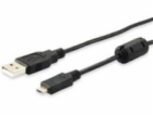 Equip USB-A - microUSB USB kabel 1 m černý (128596)