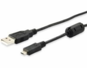 Equip USB-A - microUSB USB kabel 1 m černý (128596)