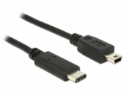 Delock Kabel USB Type-C™ 2.0 samec > USB 2.0 typ Mini-B samec 0,5 m černý