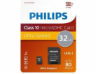 Philips MicroSDHC Card      32GB Class 10 UHS-I U1 vc. Ad...