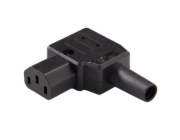 PREMIUMCORD Konektor napájecí 230V na kabel (samice, IEC C14), úhlový