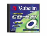 1x10 Verbatim CD-RW 80 / 700MB 8x - 12x Speed, Jewel Case