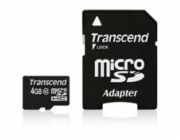 Transcend MicroSD karta SDHC 4GB + Adapter / Class 10