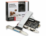 AXAGO,  PCEA-SP, PCI express karta, 2x RS232, 1x LPT, Full profile