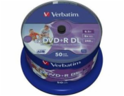 VERBATIM DVD+R(50-pack)DoubleLayer/Spindle/8X/8.5GB/Printable/NoID