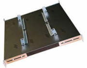 TRITON Police s perforací 19", 1U/650mm, nosnost 80kg, černá