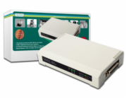 Digitus USB a paralelní tiskový server, 3 porty 1x RJ45, 2x USB A, 1x Centronics DB-36-pinová samec