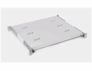 TRITON Police s perforací 19", 1U/650mm, nosnost 80kg, šedá