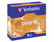 1x5 Verbatim DVD-R 4,7GB 16x Speed, Jewel Case
