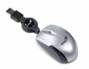 GENIUS myš MicroTraveler V2/ drátová/ 1200 dpi/ USB/ stříbrná