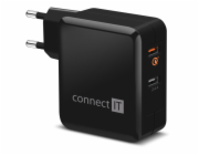 CONNECT IT QUICK CHARGE 3.0 nabíjecí adaptér 2x USB (3,4A), QC 3.0, černý