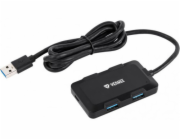 YENKEE YHB 4341BK Hub 4x USB 3.0 černý