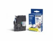 Brother - TZe-243,  bílá / modrá (18mm, laminovaná)