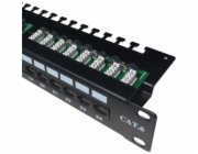 Datacom 3094 DATACOM Patch panel 19" UTP 24 port CAT6 LSA 1U BK (3x8p)hor.zářez