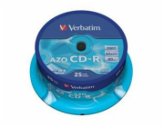 1x25 Verbatim Data Life Plus CD-R 80, 52x Speed, Spindel