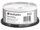 1x25 Verbatim BD-R Blu-Ray 50GB 6x Speed printable Cakebox