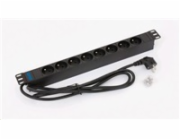 TRITON 19" rozvodný panel 8x230V ČSN - 2m, černý