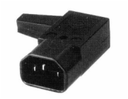 PREMIUMCORD Konektor napájecí 230V na kabel (samec, IEC C14), úhlový