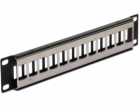 Delock 10” Keystone Patch Panel 12 Port metal black