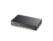 ZYXEL GS2220-10HP Zyxel GS2220-10HP,EU region,8-port GbE L2 PoE Switch with GbE Uplink (1 year NCC Pro pack license bundled)