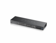 ZYXEL GS2220-28 Zyxel GS2220-28, 28-port Managed Layer2+ Gigabit Ethernet switch, 24x Gigabit metal + 4x Gigabit dual personality (RJ45/