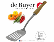 Obracečka s otvory de Buyer, 2701.06, B BOIS, nerez a bukové dřevo, robustní