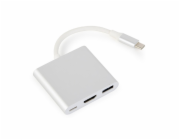 Gembird A-CM-HDMIF-02-SV kabelové rozhraní a přechodky USB-C/USB-C HDMI/USB-A Stříbrná