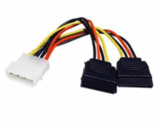 Kabel napájecí rozdvojka 5,25" MOLEX  na 2x SATA, 0,15m