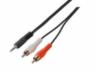 Kabel propojovací Jack 3,5(M) - 2x cinch(M), 5m