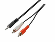 Kabel propojovací Jack 3,5(M) - 2x cinch(M), 5m