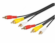 Kabel propojovací 3x cinch(M) - 3x cinch(M), 1,5m