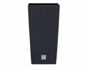 Květináč Prosperplast Rato Square antracit 20 x 20 x 37,6 cm