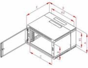 Nástěnný rozvaděč Dvoudílný 12U (š)600x(h)515