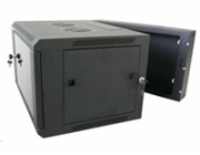 XtendLan 19" dvoudílný nástěnný rozvaděč 12U 600x550, nosnost 60 kg, skleněné dveře, svařovaný,černý