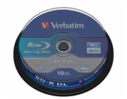 1x10 Verbatim BD-R Blu-Ray 50GB 6x Speed, bila blue Cakebox
